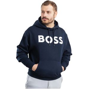 Hugo Boss, Sweatshirts & Hoodies, Heren, Blauw, 2Xl, Katoen, Heren hoodie navy katoen lange mouw