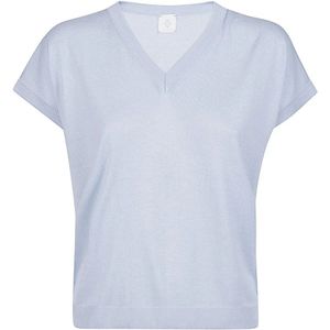 Eleventy, Zijden V-hals Mouwloze Top Blauw, Dames, Maat:L