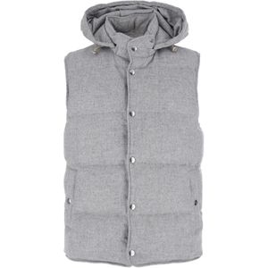 Eleventy, Jassen, Heren, Grijs, XL, Wol, Grijze Wollen Gilet Jas