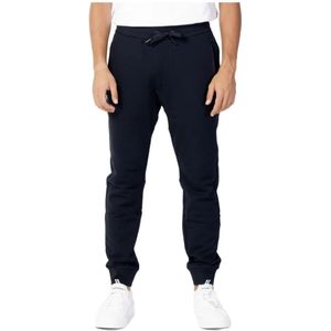 Armani Exchange, Broeken, Heren, Blauw, S, Katoen, Blauwe vetersluiting broek met voorzakken