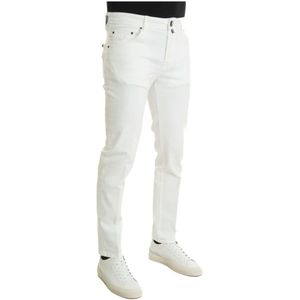 Jacob Cohën, Jeans, Heren, Wit, W36, Denim, Slim-Fit 5 Zak Denim Jeans