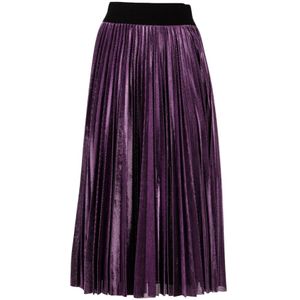 Liu Jo, Rokken, Dames, Paars, S, Polyester, Elegante Paarse Plisse Rok