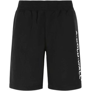 A-Cold-Wall, Korte broeken, Heren, Zwart, M, Katoen, Zwarte katoen Bermuda shorts