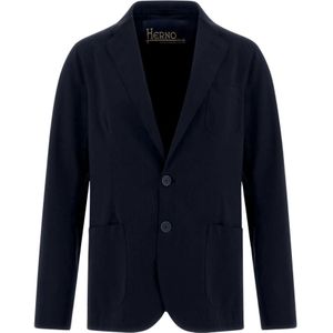 Herno, Jassen, Heren, Blauw, XL, Lichtgewicht Scuba Blazer Ongebleekt