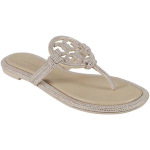 Tory Burch, Schoenen, Dames, Grijs, 36 EU, Geknoopte Pave Sandalen