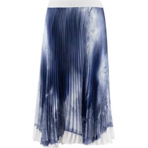 Ermanno Scervino, Gedrukte Geplooide Midi Rok Blauw, Dames, Maat:S