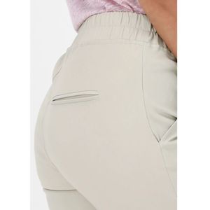 Est'Seven, Broeken, Dames, Beige, M, Leer, Stretch Leren Chino Broek