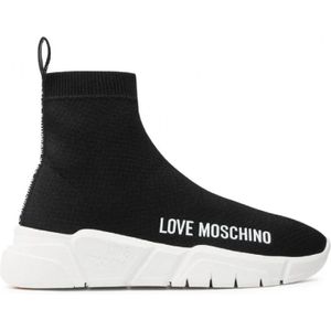 Love Moschino, Schoenen, Dames, Zwart, 37 EU, Zwarte Instap Sneakers voor Vrouwen