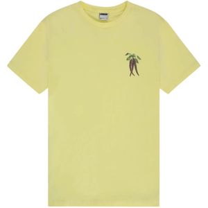 Kultivate, Chili Print T-shirt Geel, Heren, Maat:XL