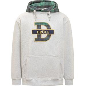 Drole de Monsieur, Tartan Hoodie Grijs, Heren, Maat:S