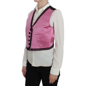 Dolce & Gabbana, Jassen, Dames, Roze, S, Katoen, Luxe Zijde-Katoen Torero Geïnspireerd Vest