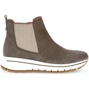 Gabor, Schoenen, Dames, Bruin, 38 EU, Suède, Taupe Suède Sneaker Boot Chelsea Stijl