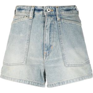 Kenzo, Korte broeken, Dames, Blauw, W30, Denim, Hoge Taille Denim Shorts