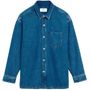 Ami Paris, Overhemden, Heren, Blauw, L, Denim, Denim Jassen