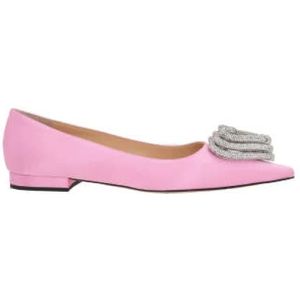 Mach & Mach, Roze Satijnen Kristalhart Ballerina Roze, Dames, Maat:40 EU