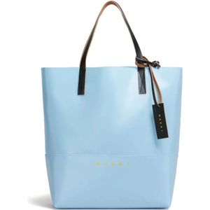 Marni, Tassen, Heren, Blauw, ONE Size, Celeste Shopping Tas