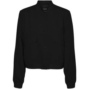 Vero Moda, Korte Zwarte Jas Freewear Zwart Zwart, Dames, Maat:L