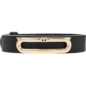 Salvatore Ferragamo, Leren armband Zwart, Heren, Maat:ONE Size