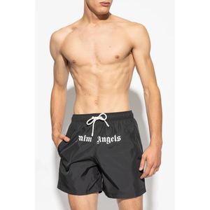 Palm Angels, Badkleding, Heren, Zwart, M, Logo zwemshorts