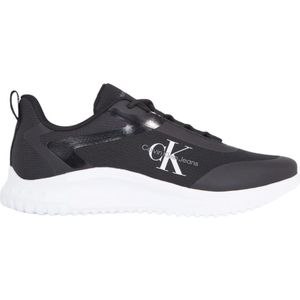 Calvin Klein, Schoenen, Heren, Zwart, 40 EU, Polyester, Zwart-Helder Wit Eva Runner Sneakers