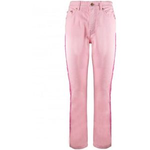 Chiara Ferragni Collection, Jeans, Dames, Roze, W26, Cropped spijkerbroek