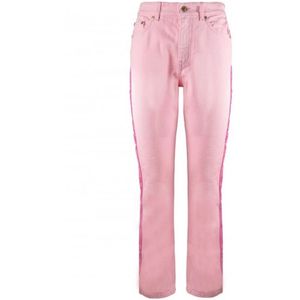 Chiara Ferragni Collection, Jeans, Dames, Roze, W26, Katoen, Cropped spijkerbroek