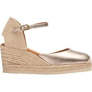 Unisa, Schoenen, Dames, Grijs, 39 EU, Leer, Casual Bronzen Leren Damespadrilles