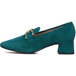 Unisa, Schoenen, Dames, Blauw, 39 EU, Suède, Blauwe Suède Loafers met Gouden Accent