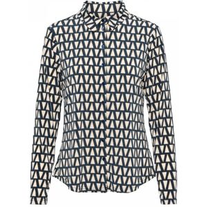 &Co Woman, Lotte Triangle Blouse Blauw, Dames, Maat:M
