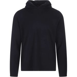 Vince, Sweatshirts & Hoodies, Heren, Blauw, L, Wol, Blauwe Wollen Kasjmier Hoodie