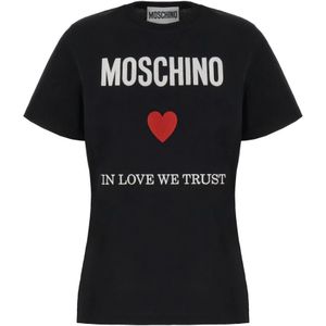 Moschino, T-Shirts Zwart, Dames, Maat:S