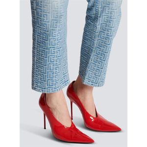 Balmain, Schoenen, Dames, Rood, 38 EU, Leer, Clara lakleren pumps