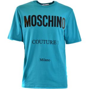 Moschino, Tops, Heren, Blauw, S, Upgrade je casual garderobe met stijlvolle T-shirts