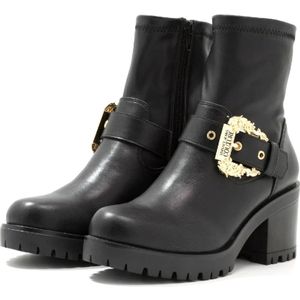 Versace Jeans Couture, Schoenen, Dames, Zwart, 40 EU, Dames Barok Zijgesp Laars