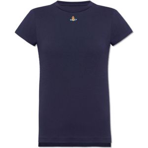 Vivienne Westwood, Tops, Dames, Blauw, XS, Katoen, Peru T-shirt met logo