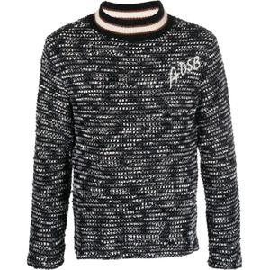 Andersson Bell, Sweatshirts & Hoodies, Heren, Zwart, XL, Zwarte Trui met Geborduurd Logo