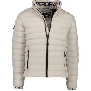 Superdry, Beige Winterjas met Rits Beige, Heren, Maat:XL