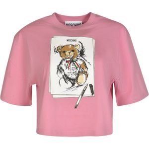 Moschino, Tops, Dames, Roze, XS, Stijlvolle T-shirts en Polos