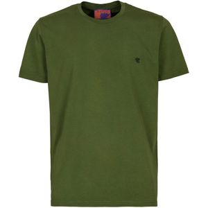 Gallo, Tops, unisex, Groen, S, Katoen, Groene Haan Geborduurd T-shirt