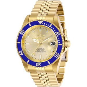 Invicta Watches, Pro Diver Automatisch Horloge - Gouden Wijzerplaat Geel, Heren, Maat:ONE Size