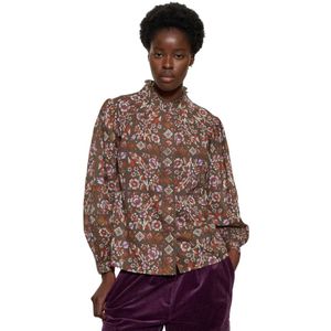 Antik Batik, Blouses & Shirts, Dames, Bruin, L, Katoen, Blouse met flora print