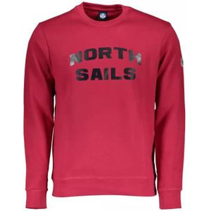 North Sails, Rode Katoenen Trui met Lange Mouwen en Logo Print Rood, Heren, Maat:L