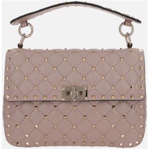 Valentino Garavani, Tassen, Dames, Roze, ONE Size, Gewatteerde Crossbody Tas met Metalen Studs