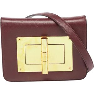 Tom Ford Pre-owned, Pre-owned, Dames, Rood, ONE Size, Leer, Pre-owned Leather crossbody-bags