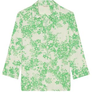 Marc O'Polo, Regelmatige jersey print blouse Groen, Dames, Maat:M