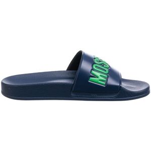 Moschino, Rubber Slippers voor Heren Blauw, Heren, Maat:43 EU