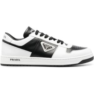 Prada, Zwarte Sneakers Zwart, Heren, Maat:43 EU