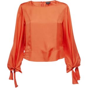 Armani Pre-owned, Pre-owned, Dames, Oranje, S, Pre-owned Silk tops