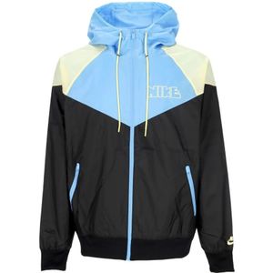 Nike, Sport, Heren, Veelkleurig, S, Polyester, Windrunner Windbreaker Jack Zwart/Blauw/Citroen