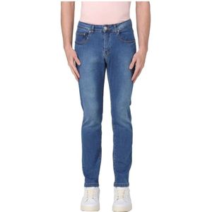 Manuel Ritz, Jeans, Heren, Blauw, L, Katoen, Slim-Fit Katoen Elastaan Jeans